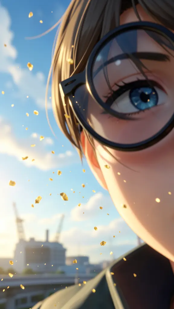 low-angle side shot, 1.5x zoom, cinematic lens, shallow depth of field, golden particle floating mid-air, soft morning…